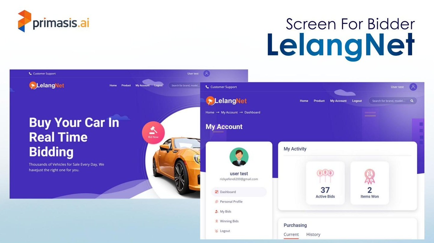 LELANGnet screen for bidders